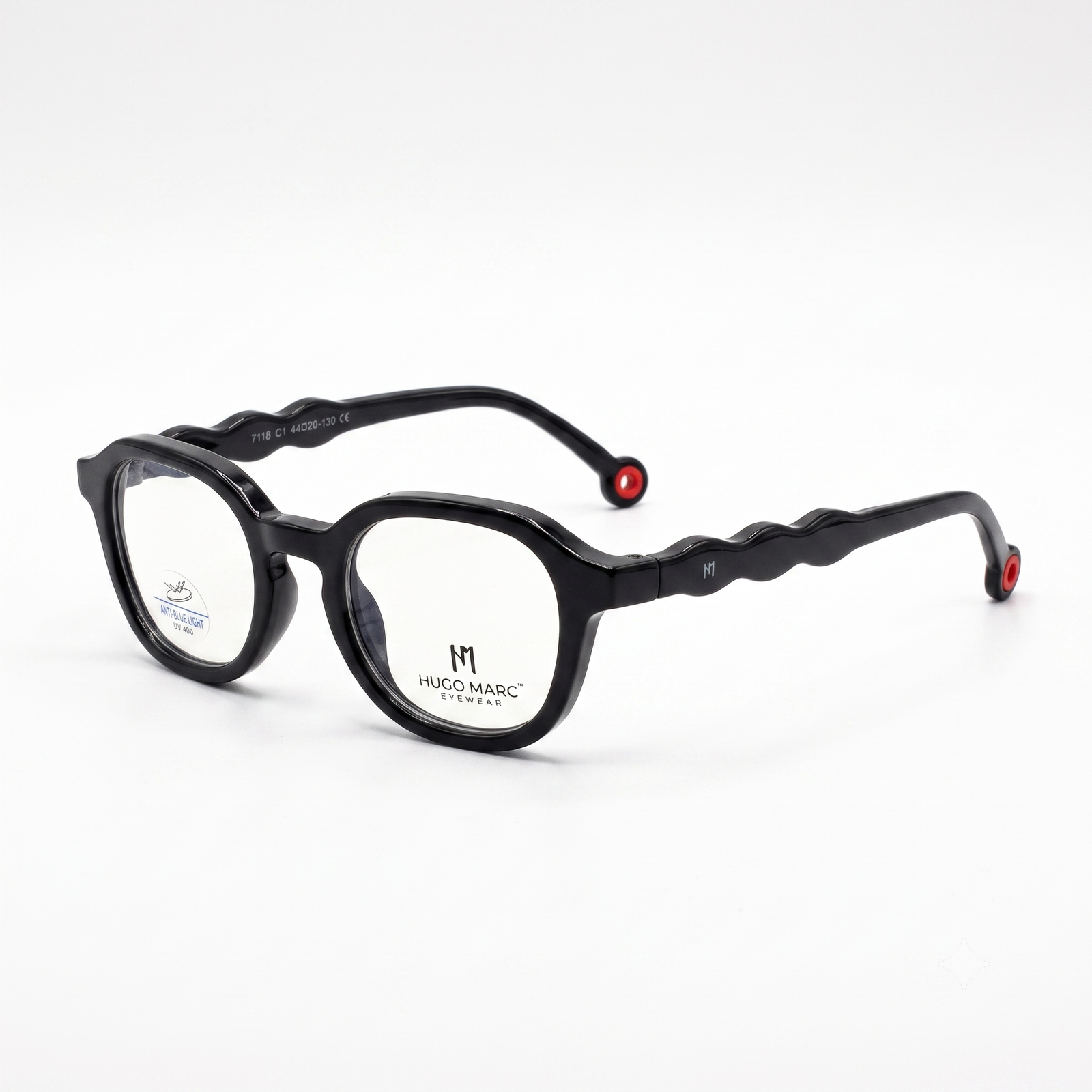 Hugo Marc HM-7118 Kids Round Rectangle Eyeglasses | Anti Blue Light UV 400