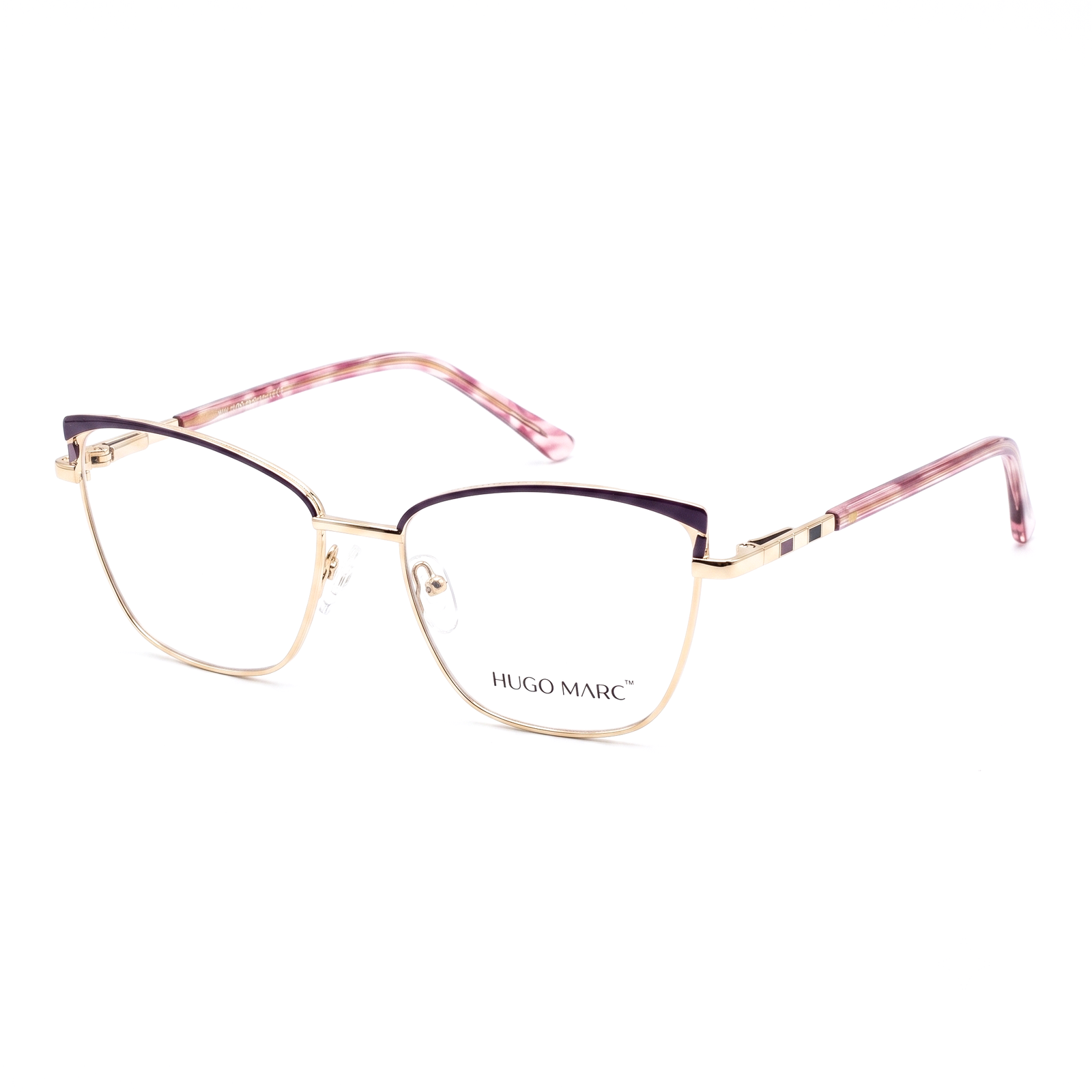 Hugo Marc HM-1575 Women’s Golden Full-Rim Rectangular Fashion Eyeglasses
