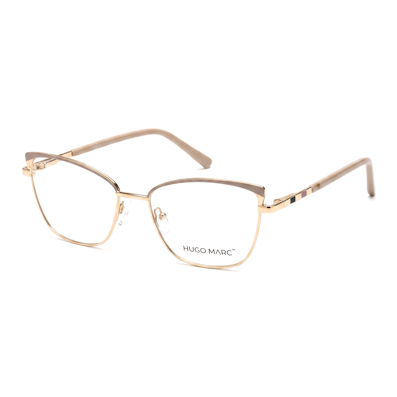 Hugo Marc HM-1575 Women’s Golden Full-Rim Rectangular Fashion Eyeglasses
