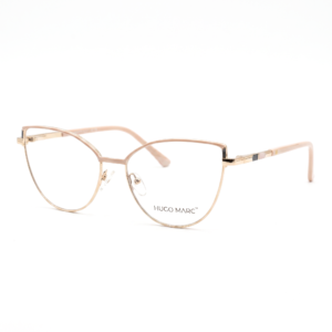 Hugo Marc HM-1579 Women’s Golden Full-Rim Geometric Fashion Eyeglasses