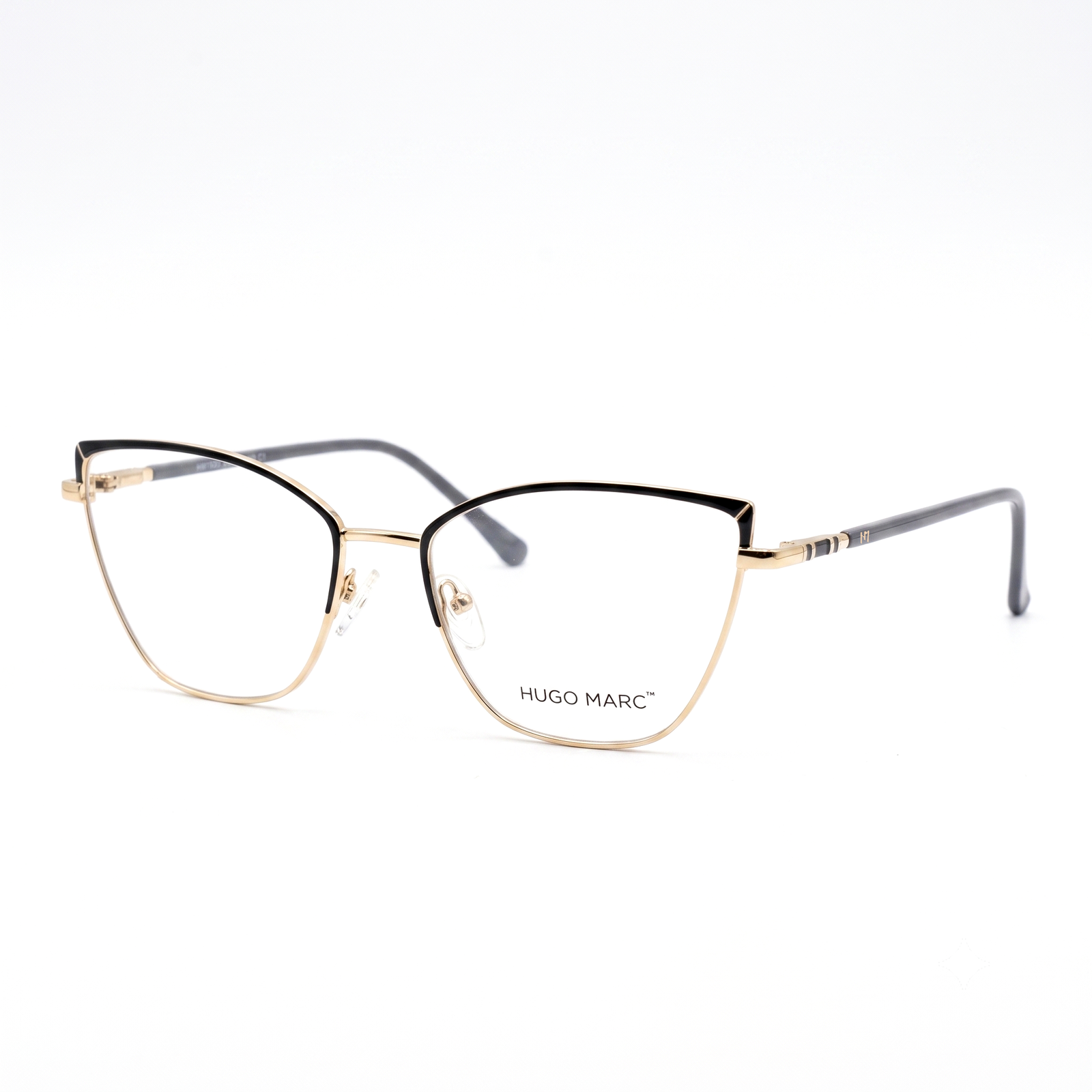 Hugo Marc HM-1580 Women’s Golden & Green Full-Rim Cat-Eye Fashion Eyeglasses - Image 3