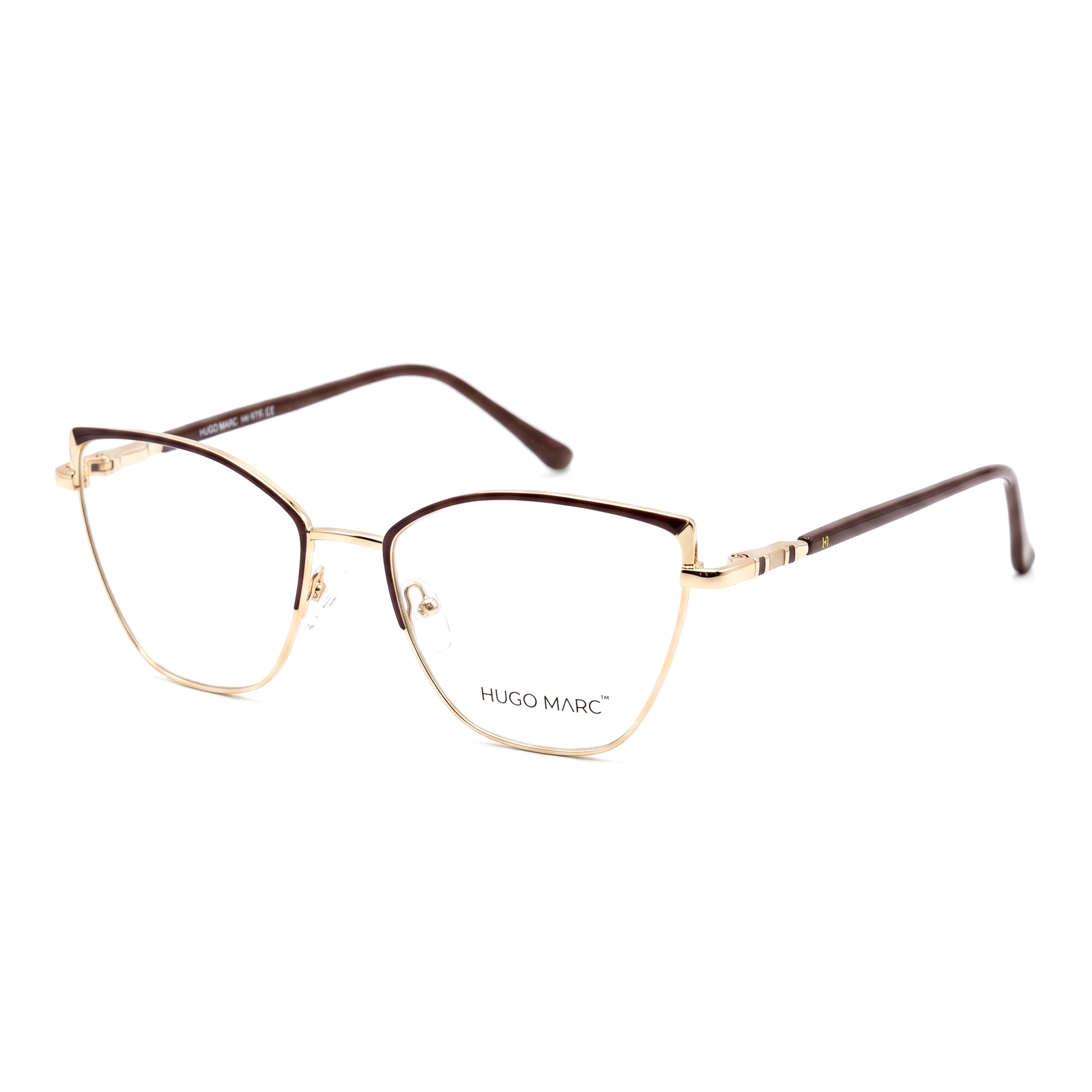 Hugo Marc HM-1580 Women’s Golden & Green Full-Rim Cat-Eye Fashion Eyeglasses