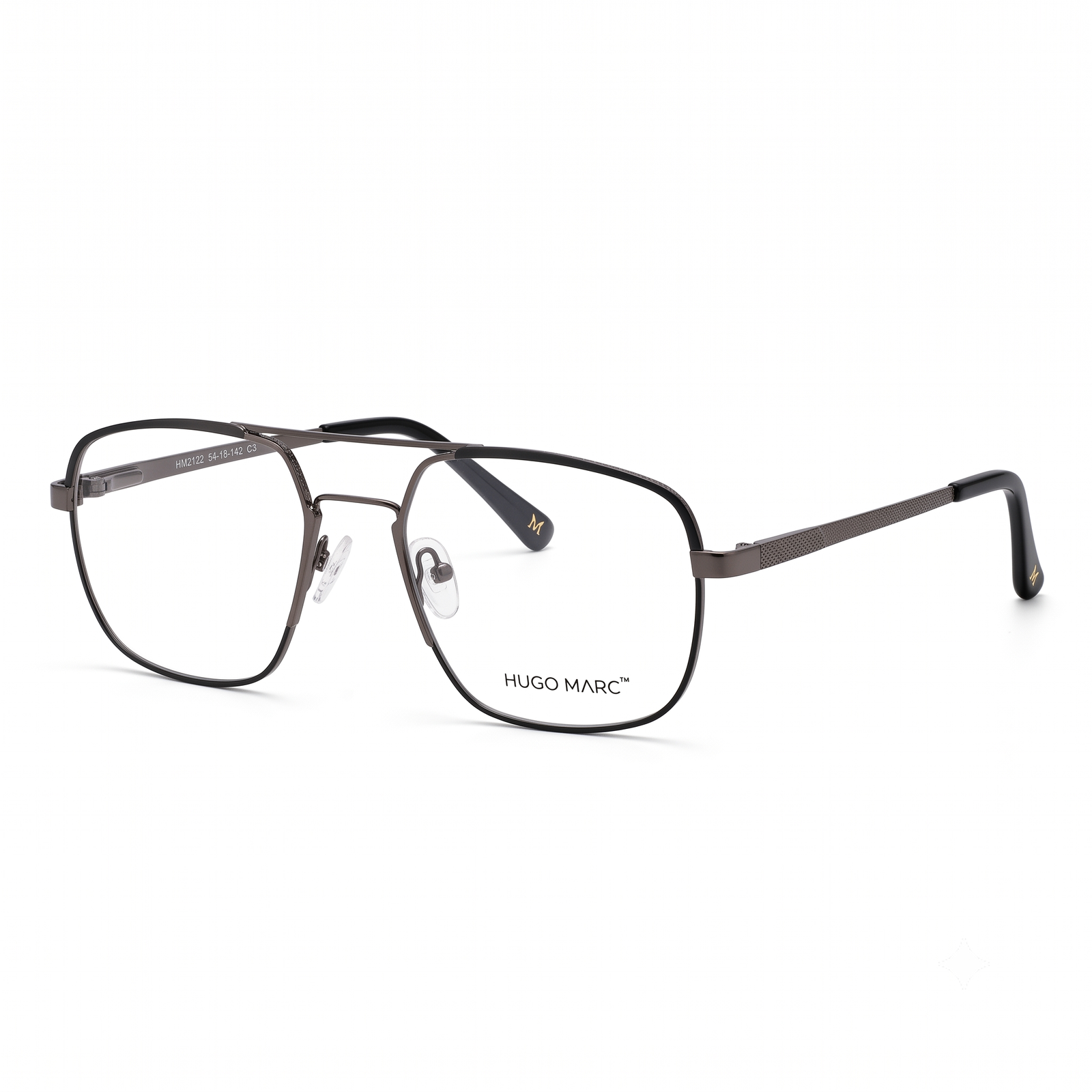 Hugo Marc HM-2122 Rectangular Full Rim Metal Eyeglasses for Men
