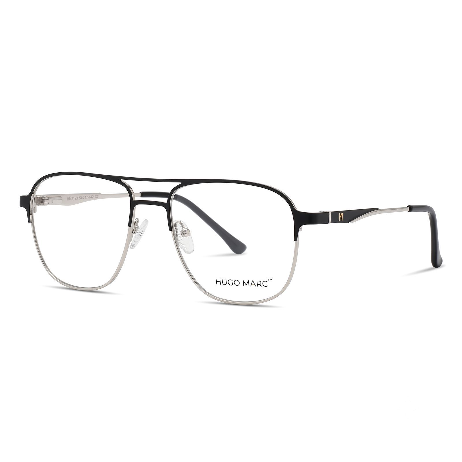 Hugo Marc HM-2123 Men’s Rectangular Full Rim Metal Frame Eyeglasses