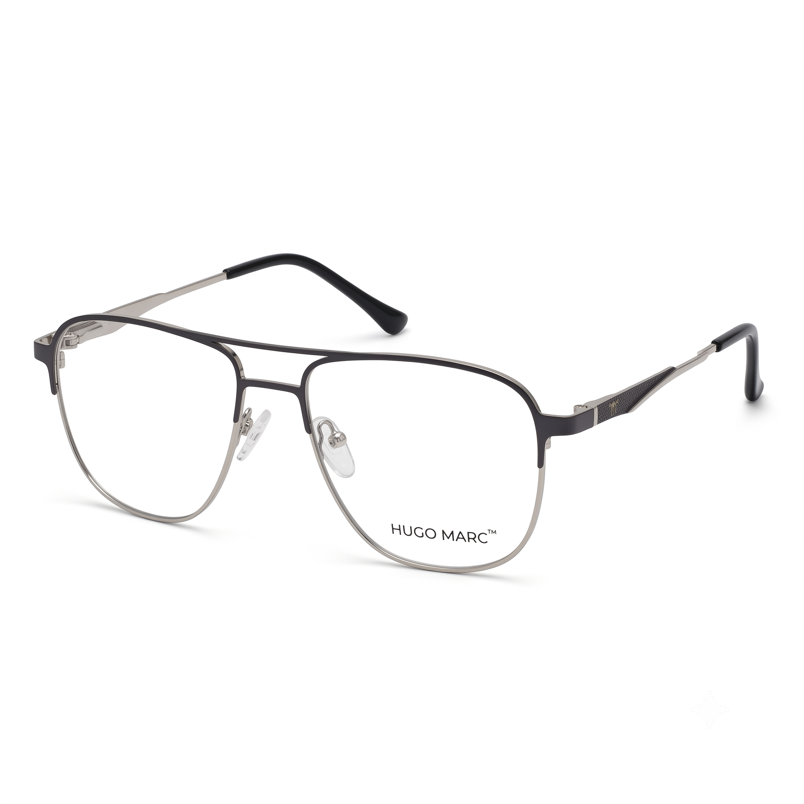 Hugo Marc HM-2123 Men’s Rectangular Full Rim Metal Frame Eyeglasses