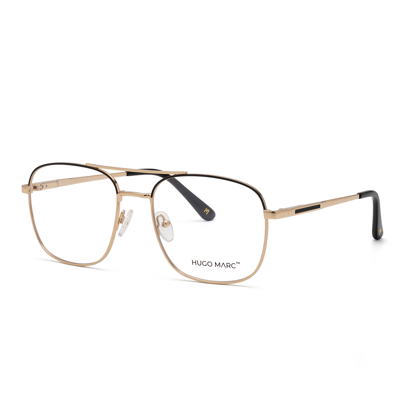 Hugo Marc HM-2125 Men’s Rectangular Full Rim Metal Frame Eyeglasses