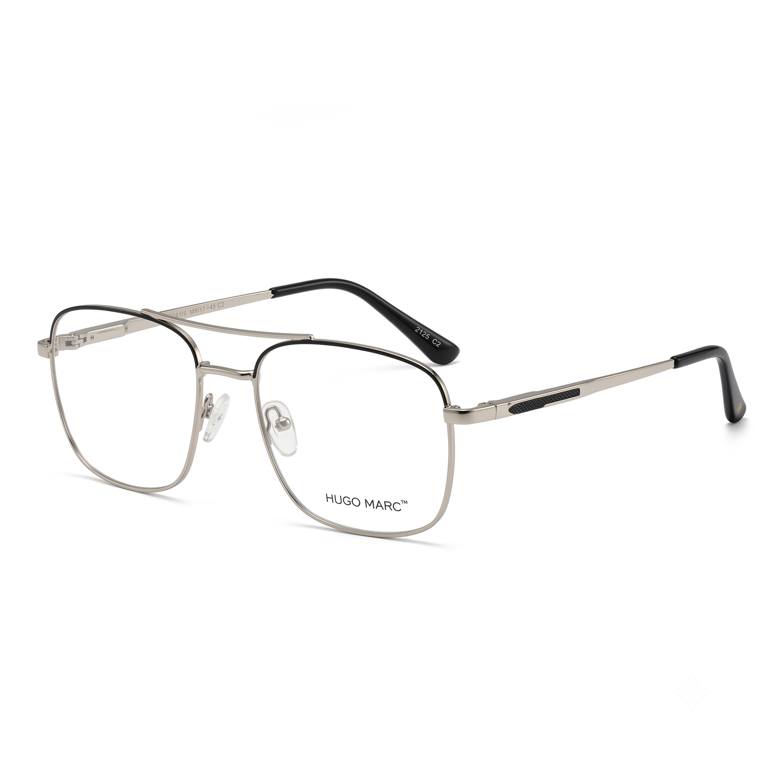 Hugo Marc HM-2125 Men’s Rectangular Full Rim Metal Frame Eyeglasses