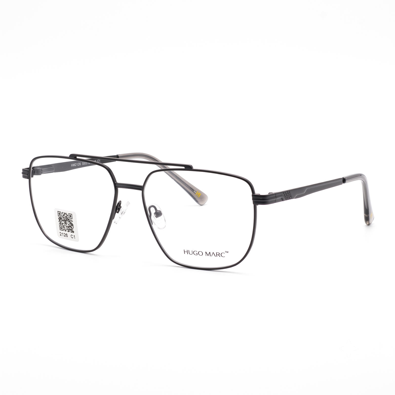 Hugo Marc HM-2126 Men’s Rectangular Full Rim Metal Frame Eyeglasses