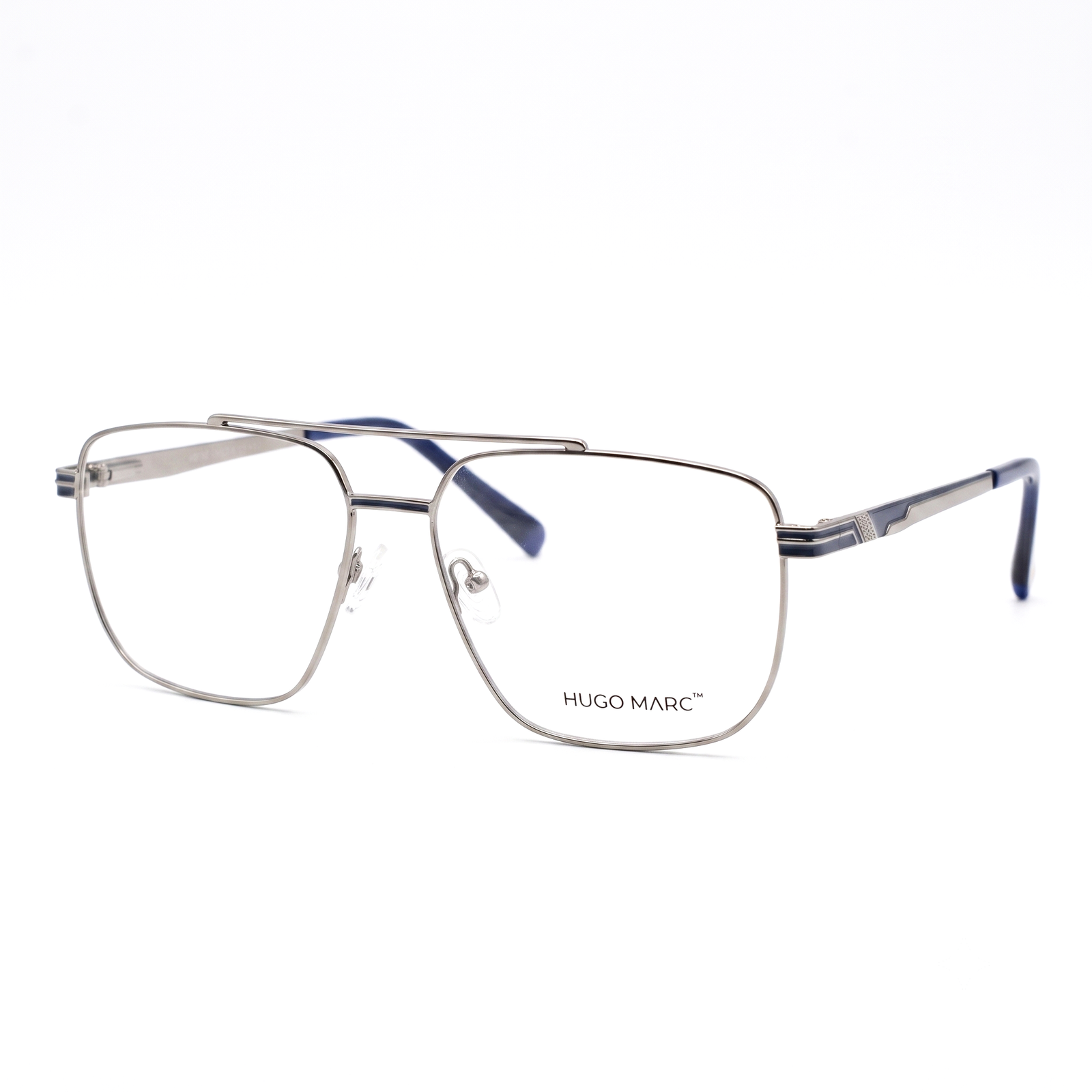 Hugo Marc HM-2126 Men’s Rectangular Full Rim Metal Frame Eyeglasses