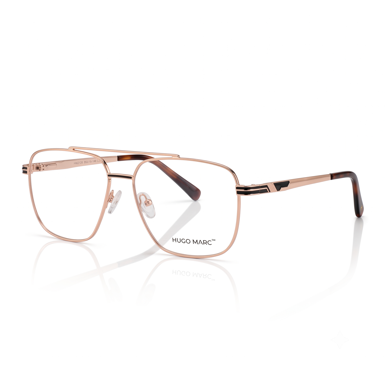 Hugo Marc HM-2126 Men’s Rectangular Full Rim Metal Frame Eyeglasses - Image 3