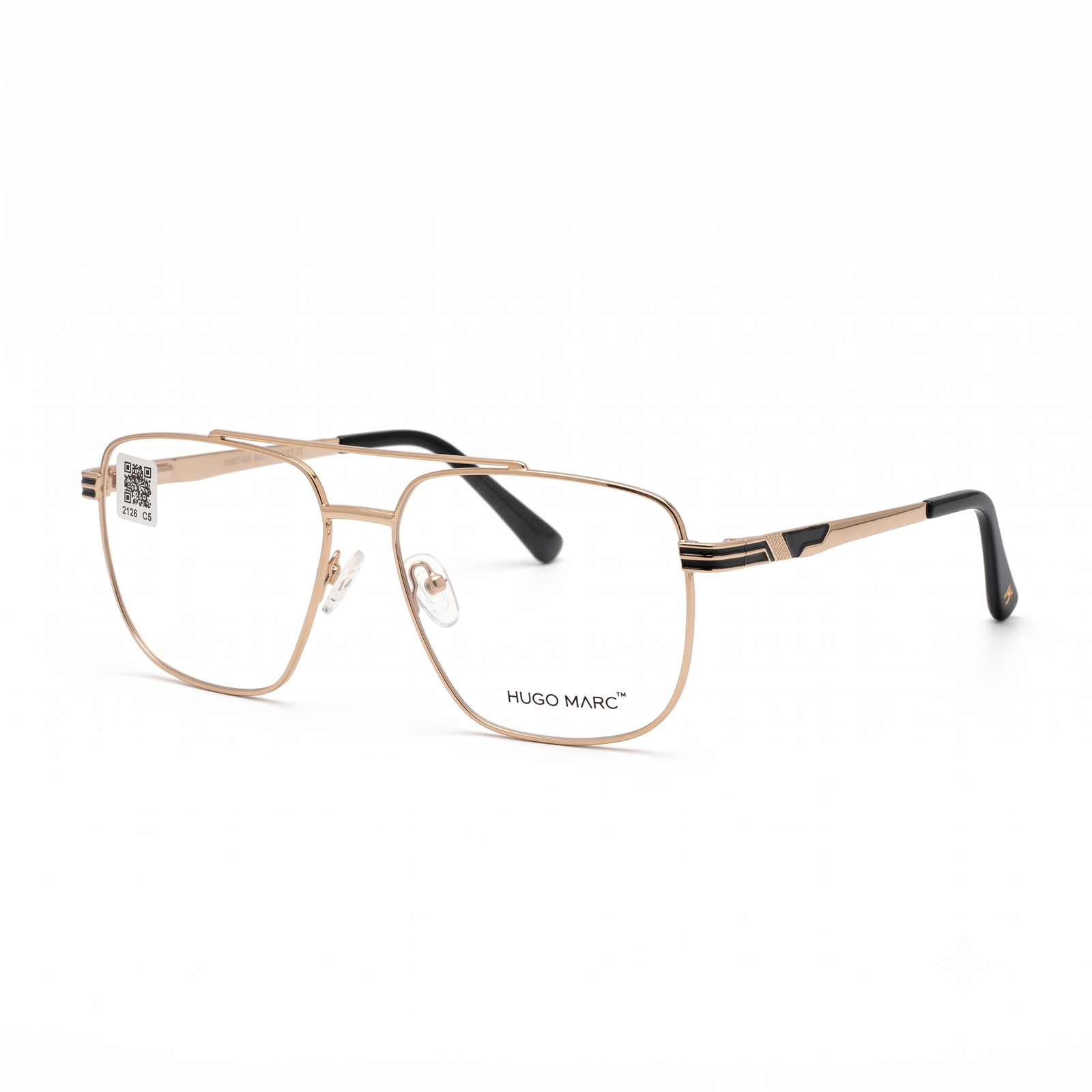 Hugo Marc HM-2126 Men’s Rectangular Full Rim Metal Frame Eyeglasses