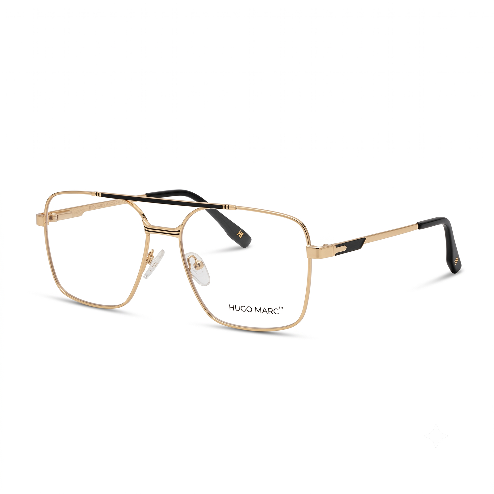 Hugo Marc HM-2128 Men’s Rectangular Full Rim Metal Frame Eyeglasses