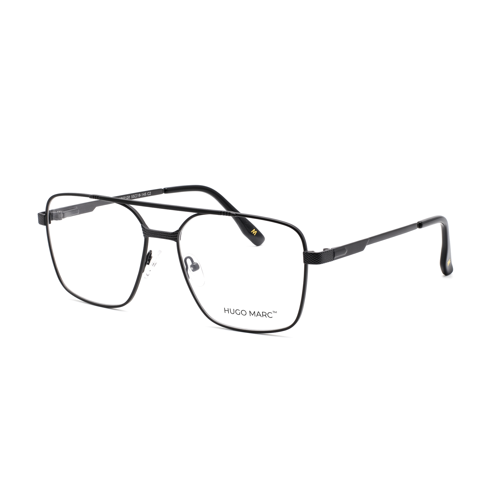 Hugo Marc HM-2128 Men’s Rectangular Full Rim Metal Frame Eyeglasses