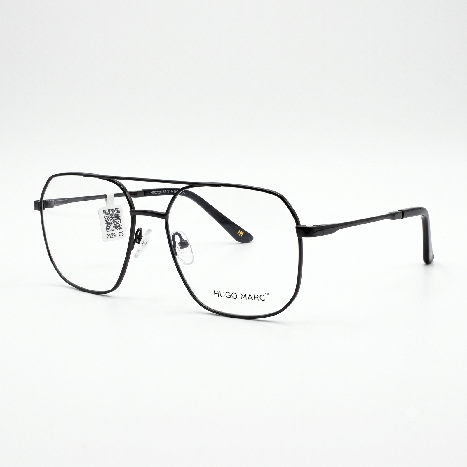 Hugo Marc HM-2129 Men’s Rectangular Full Rim Metal Frame Eyeglasses - Image 2