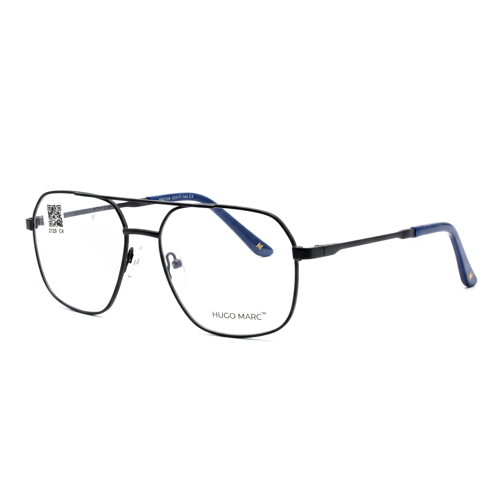 Hugo Marc HM-2129 Men’s Rectangular Full Rim Metal Frame Eyeglasses