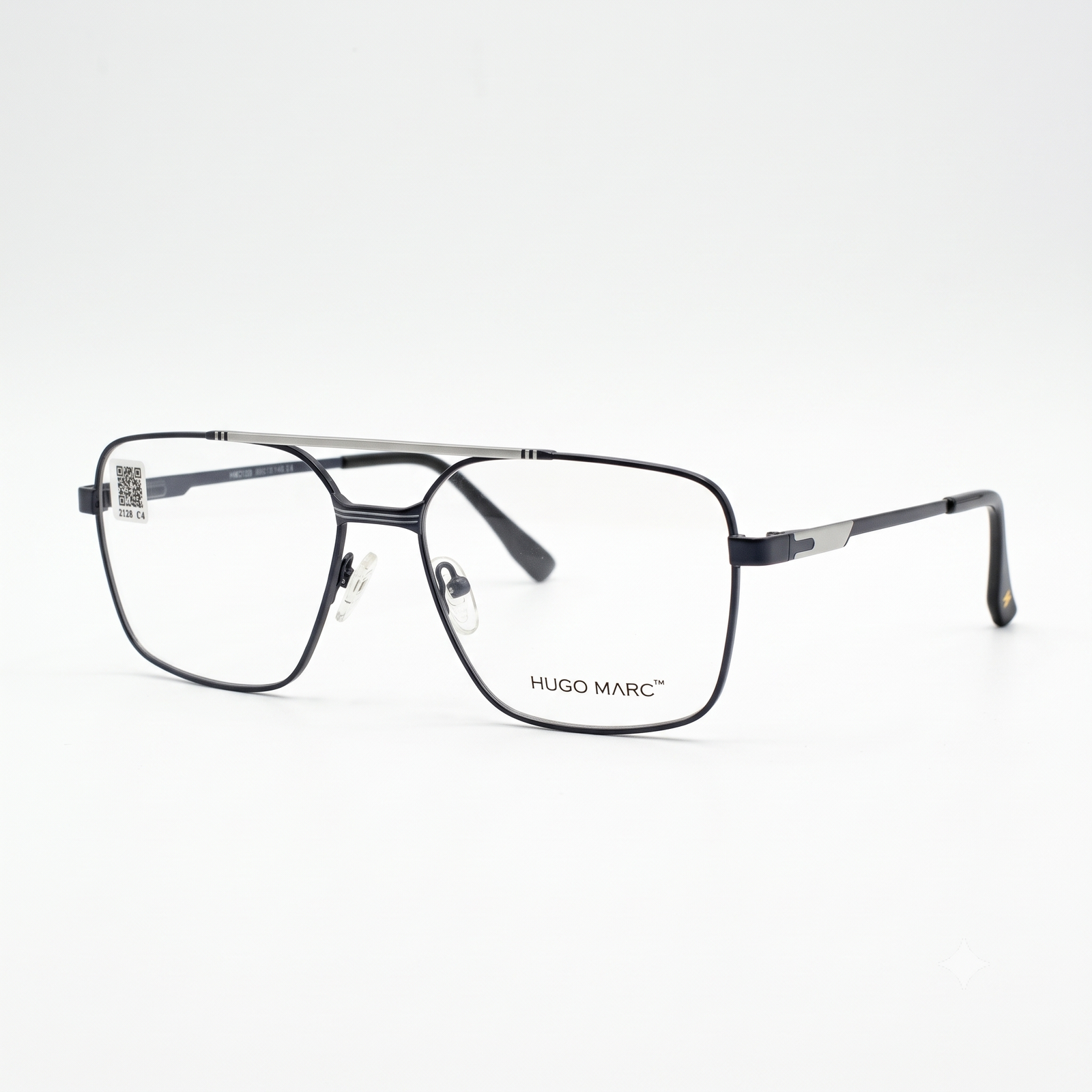Hugo Marc HM-2128 Men’s Rectangular Full Rim Metal Frame Eyeglasses