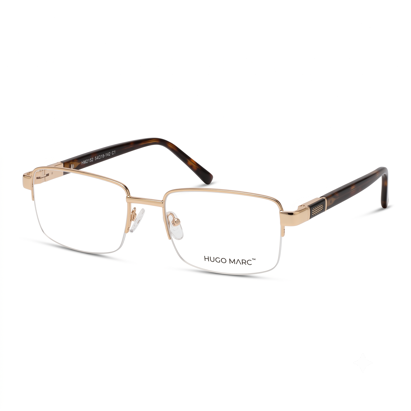 Hugo Marc HM-2152 Men’s Rectangular Semi-Rimless Eyeglass Frame