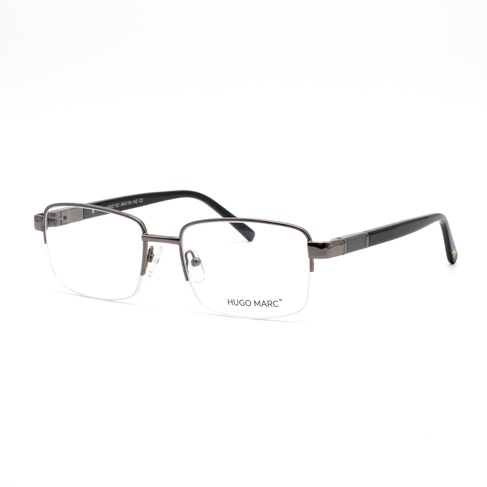 Hugo Marc HM-2152 Men’s Rectangular Semi-Rimless Eyeglass Frame - Image 2