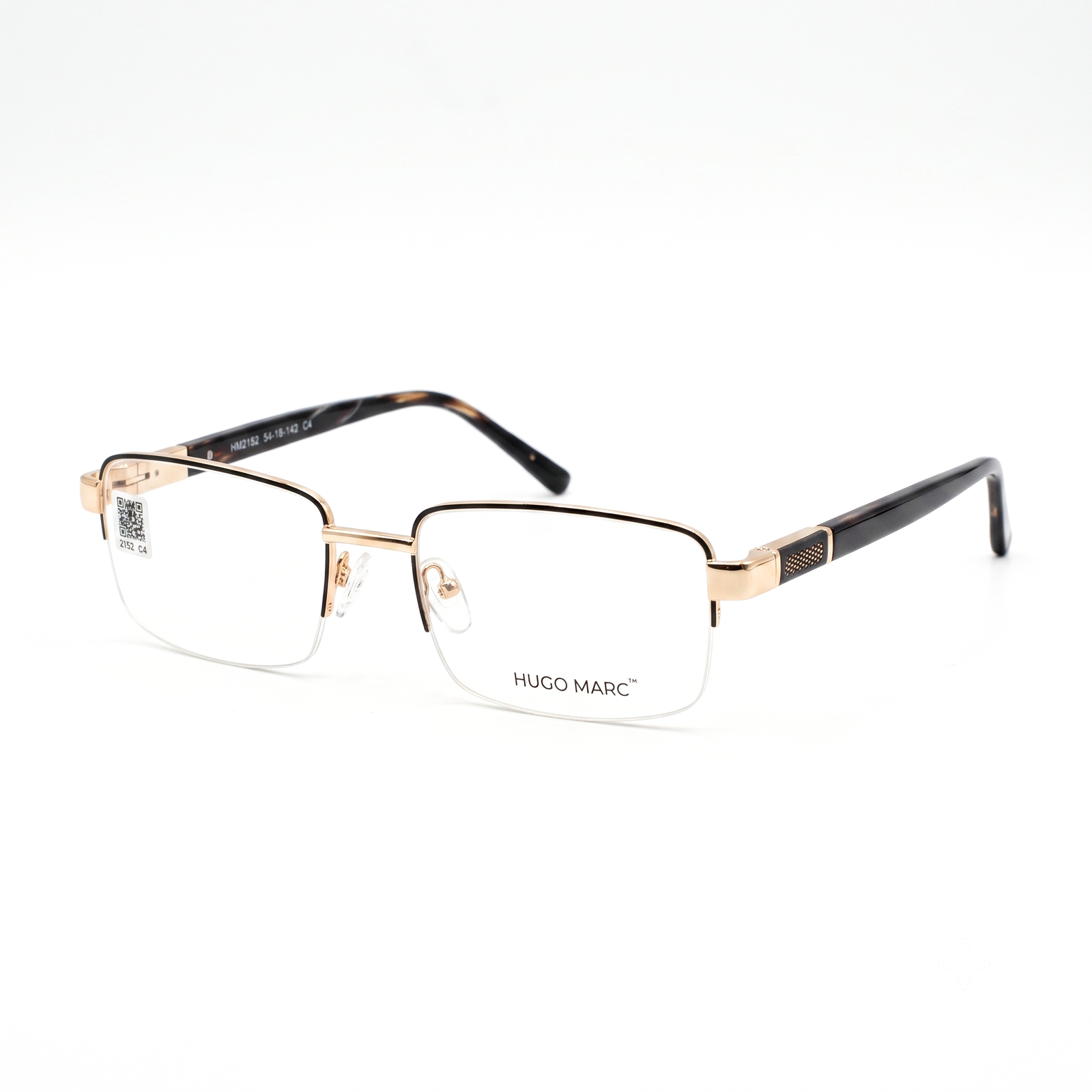Hugo Marc HM-2152 Men’s Rectangular Semi-Rimless Eyeglass Frame