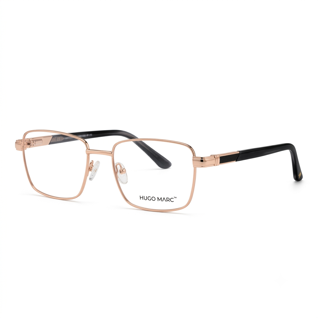 Hugo Marc HM-2157 Men’s Rectangular Metal Optical Frame