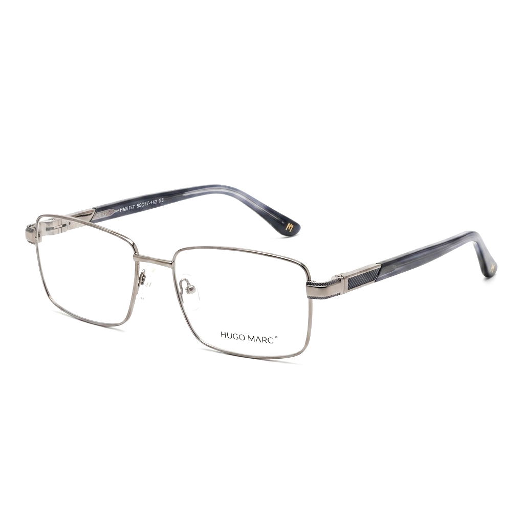 Hugo Marc HM-2157 Men’s Rectangular Metal Optical Frame - Image 3