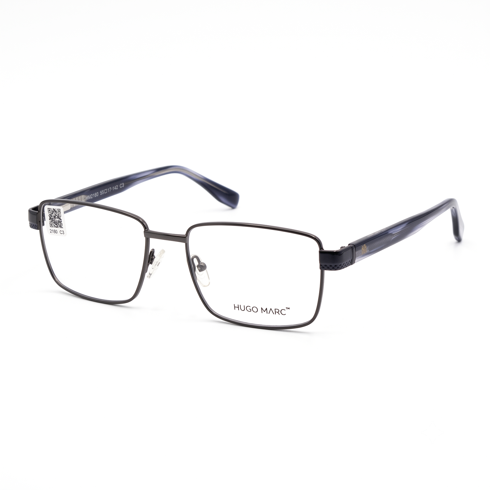 Hugo Marc HM-2160 Men’s Rectangular Full-Rim Optical Frame - Image 3