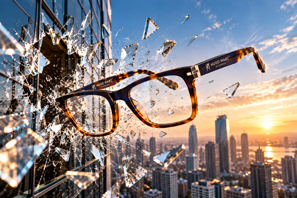 Hugo Marc ke bold colour wale acetate eyeglass frames