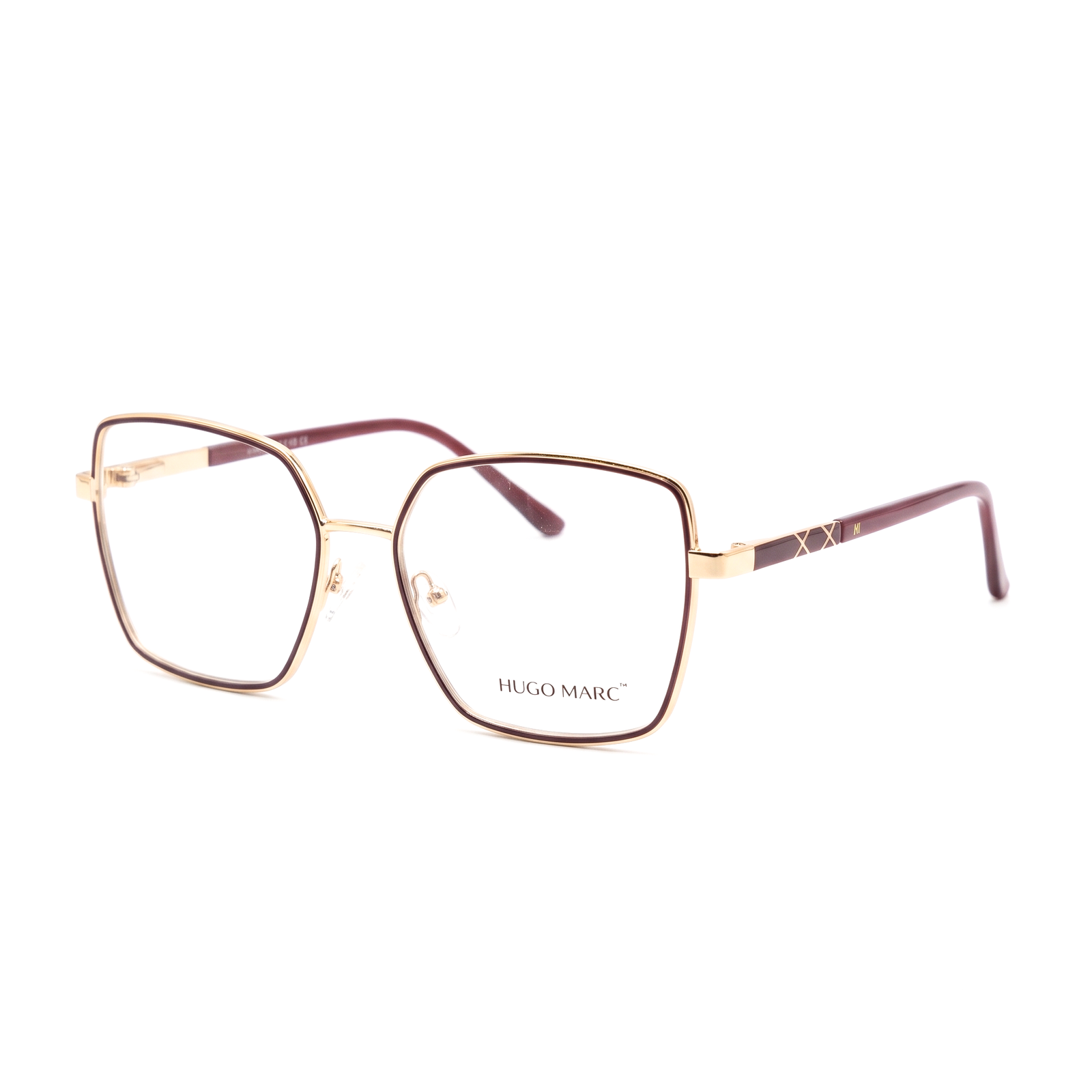 Hugo Marc HM-2129 rounded rectangle metal eyeglasses for women