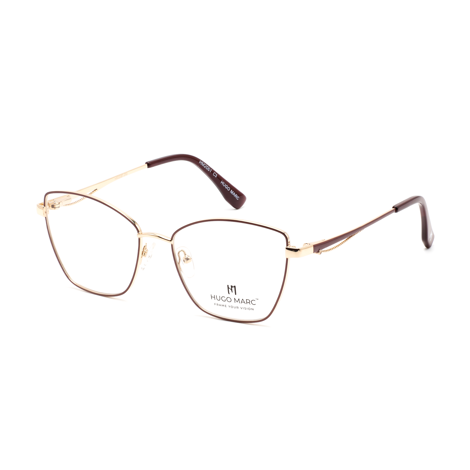Hugo Marc HM-2051 Elegant Geometric Metal Eyeglasses for Women - Image 4