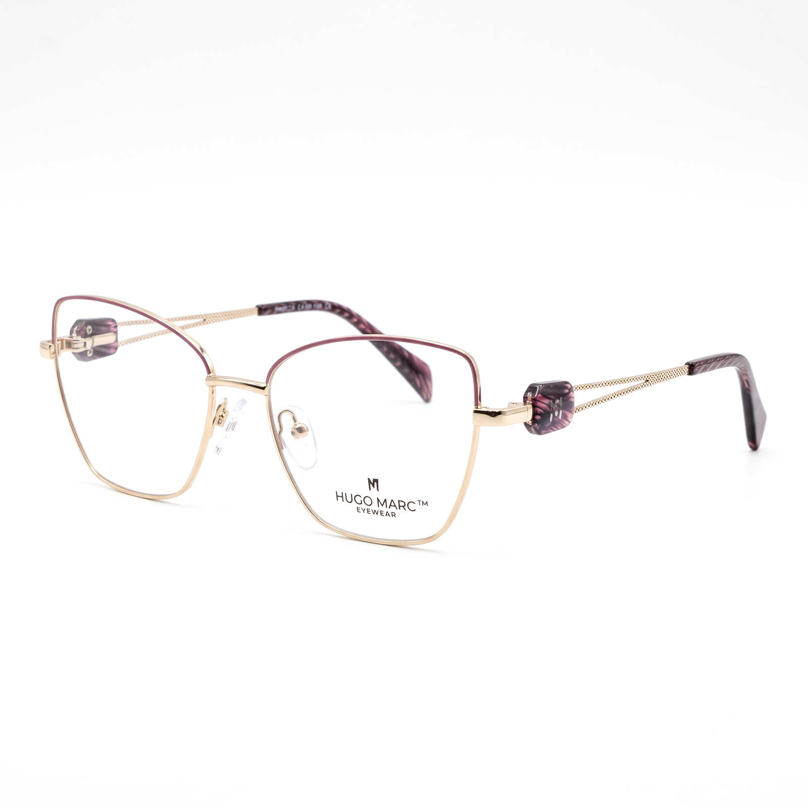 Hugo Marc HM-2176 rounded square metal eyeglasses for women