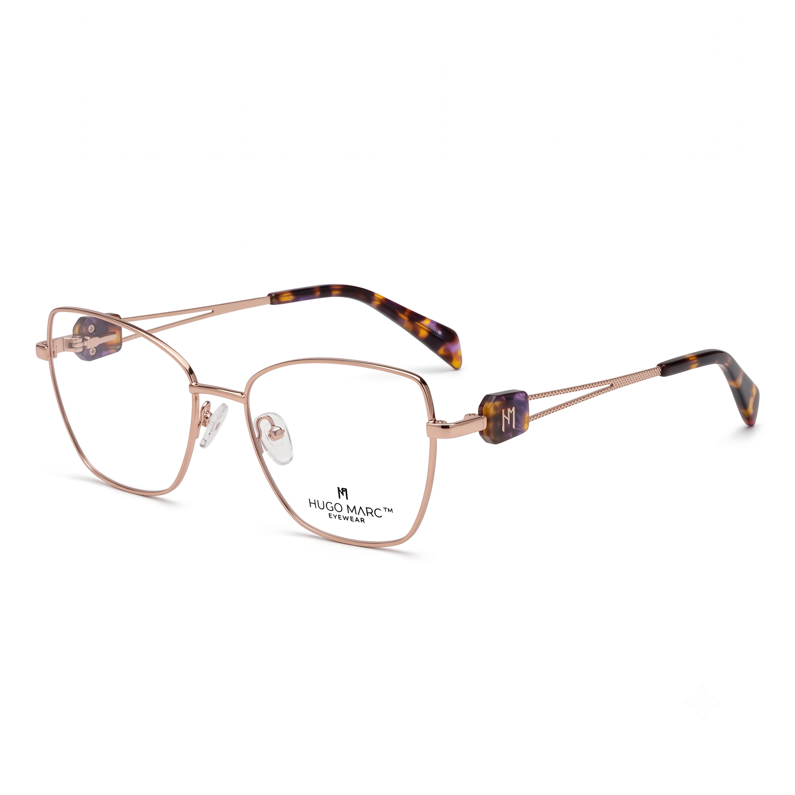 Hugo Marc HM-2176 rounded square metal eyeglasses for women