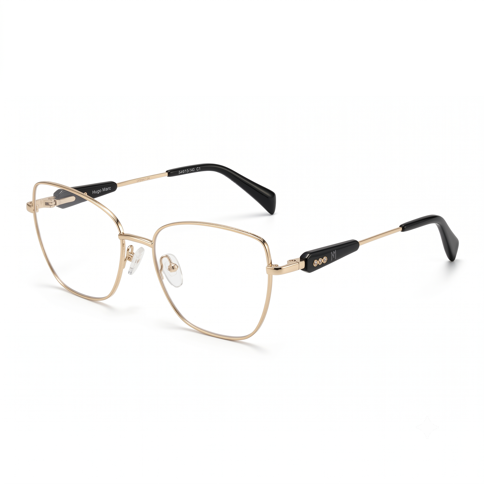 Hugo Marc HM-2178 rounded rectangle metal eyeglasses for women