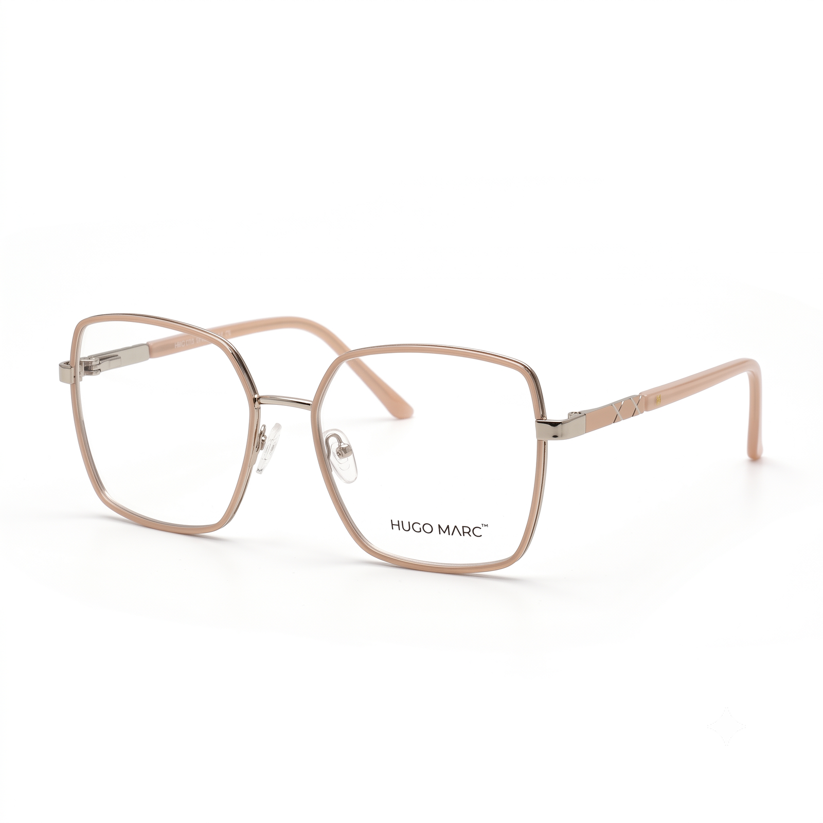 Hugo Marc HM-2129 rounded rectangle metal eyeglasses for women