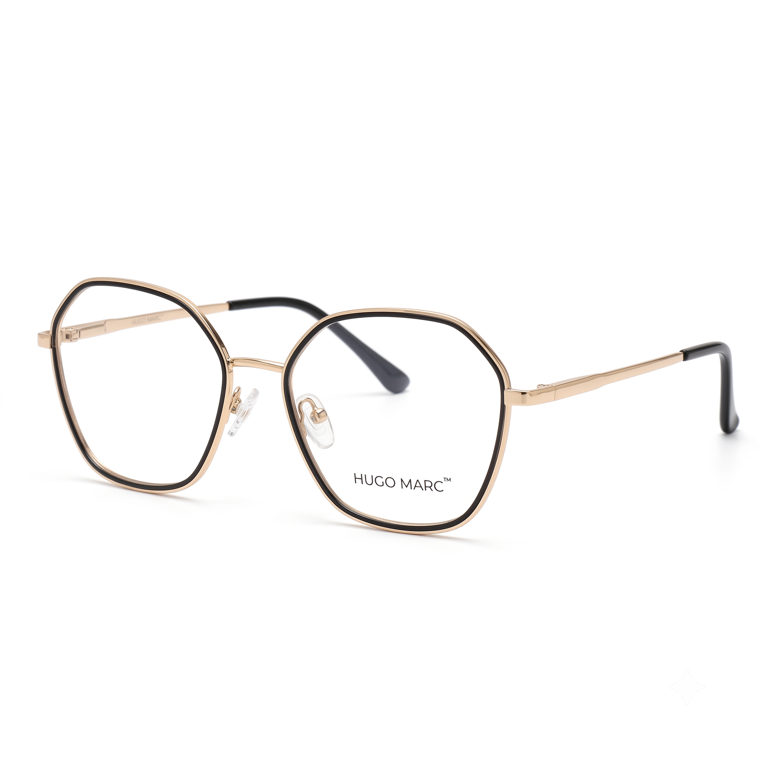 Hugo Marc HM-2128 rounded geometric metal eyeglasses for women