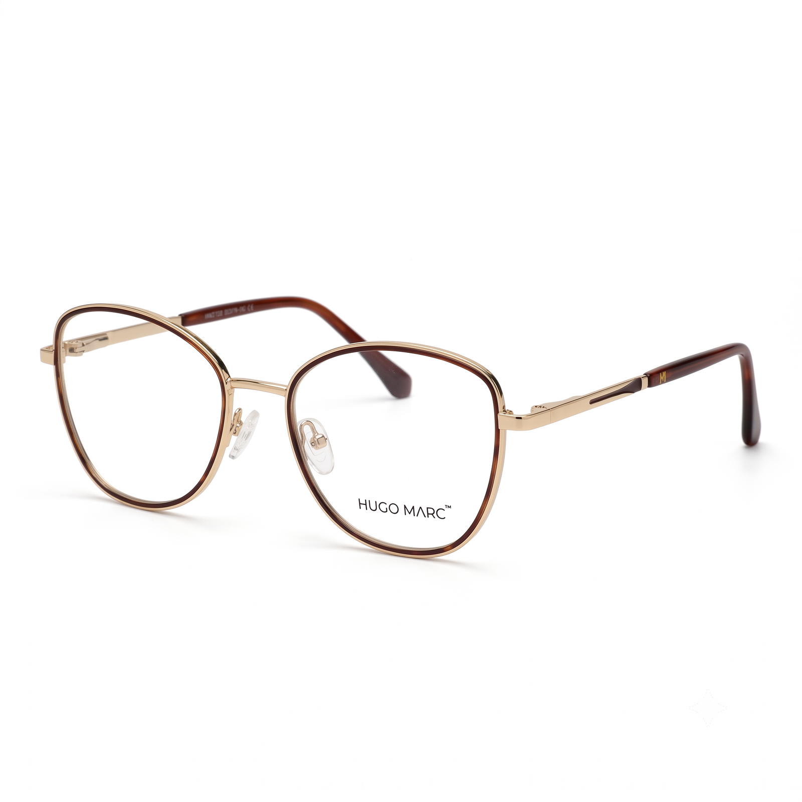 Hugo Marc HM-2128 rounded geometric metal eyeglasses for women