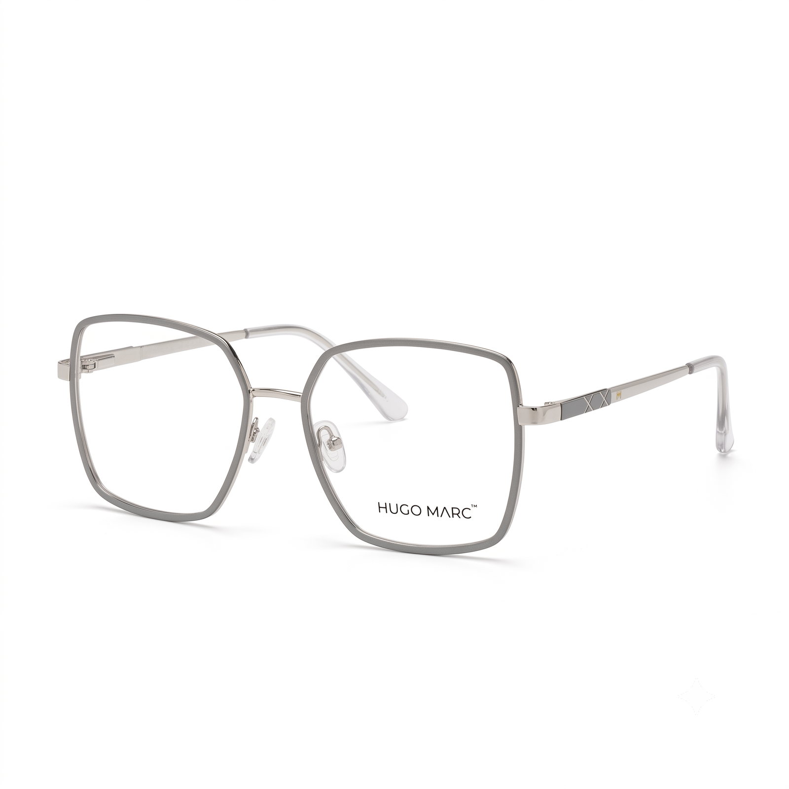 Hugo Marc HM-2129 rounded rectangle metal eyeglasses for women