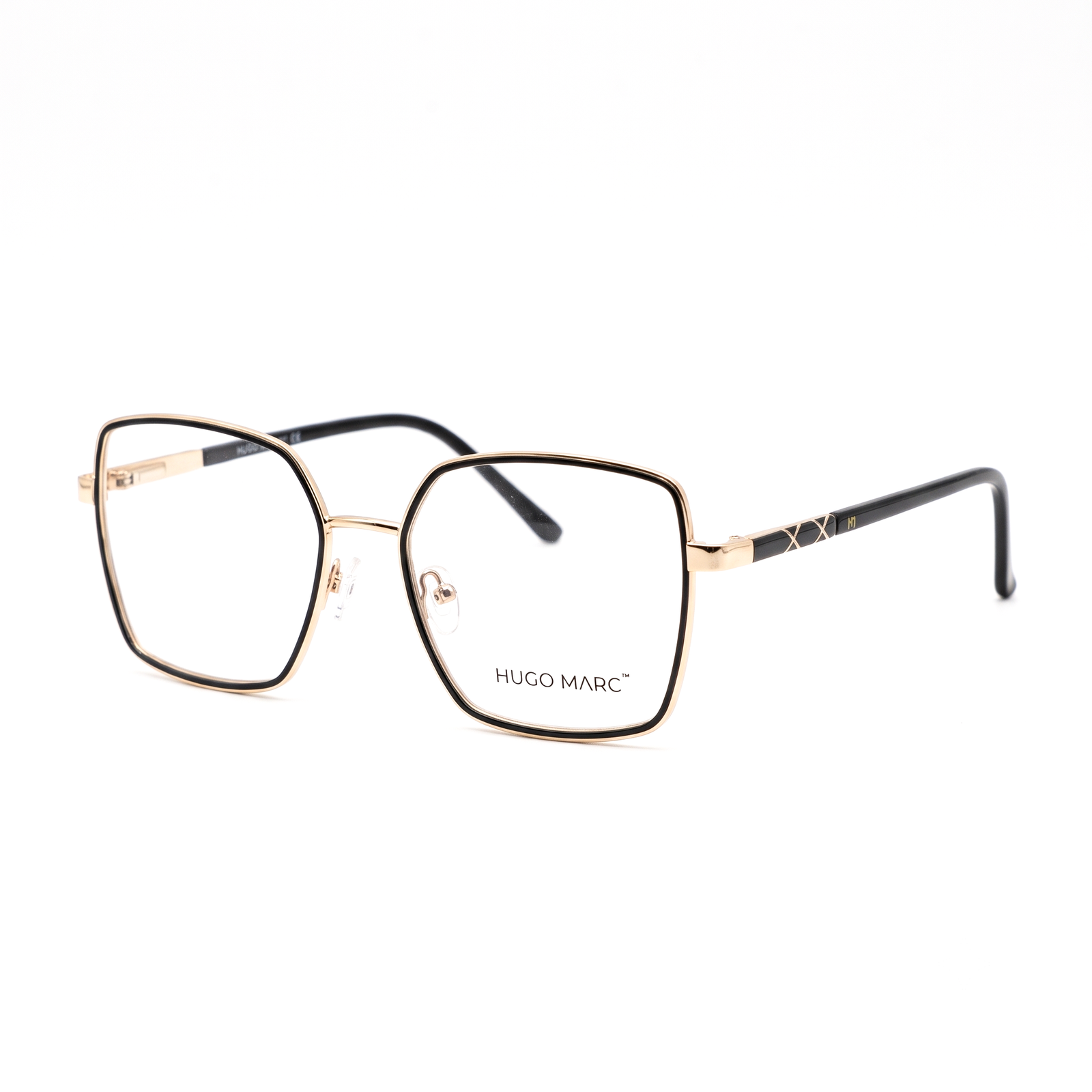 Hugo Marc HM-2129 rounded rectangle metal eyeglasses for women