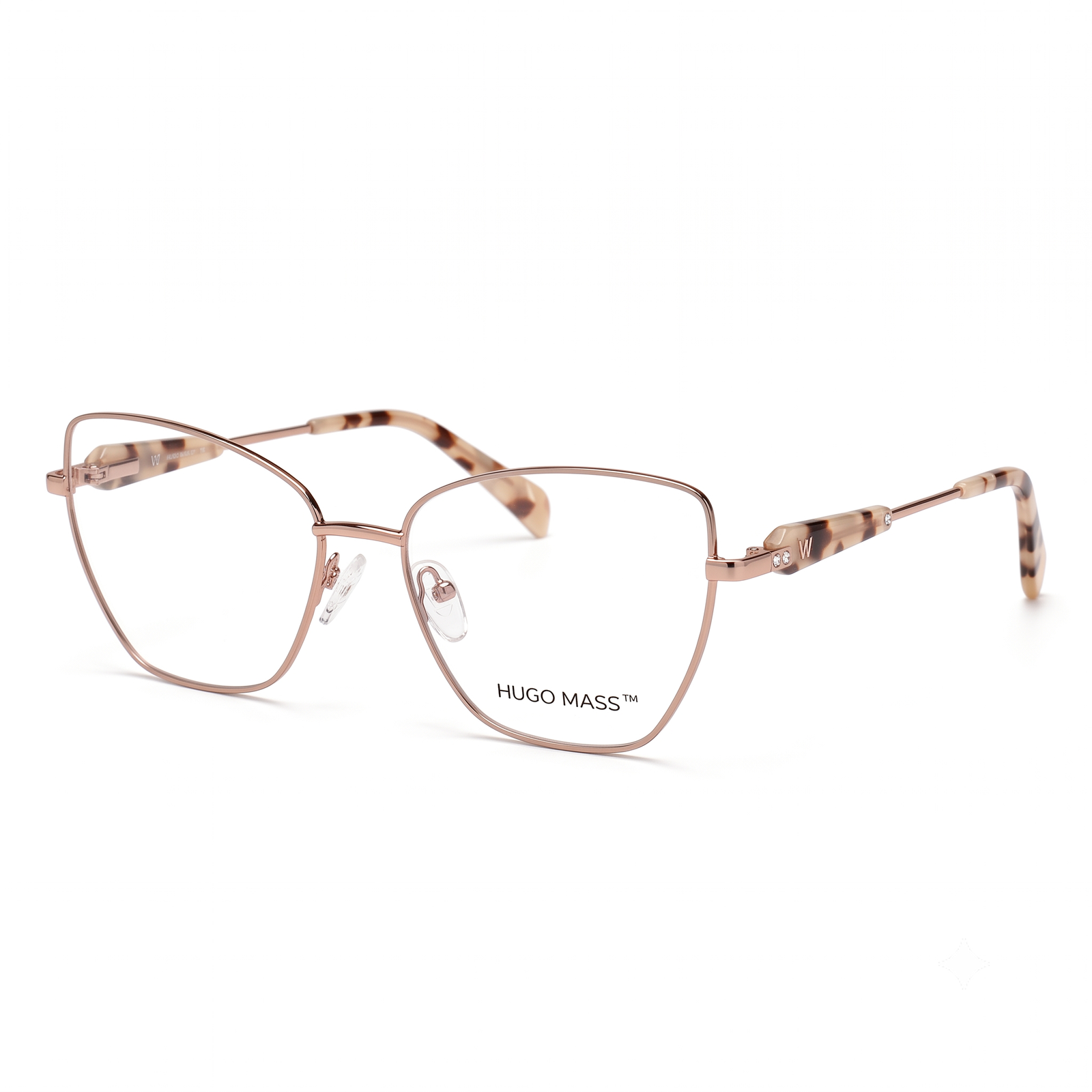 Hugo Marc HM-2178 Rounded Rectangle Metal Eyeglasses for Women - Image 2