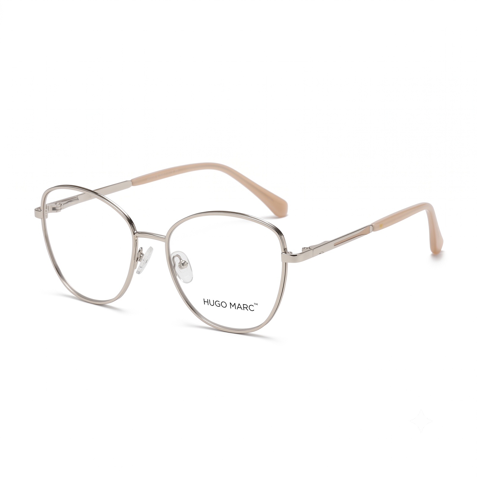 Hugo Marc HM-2128 rounded geometric metal eyeglasses for women