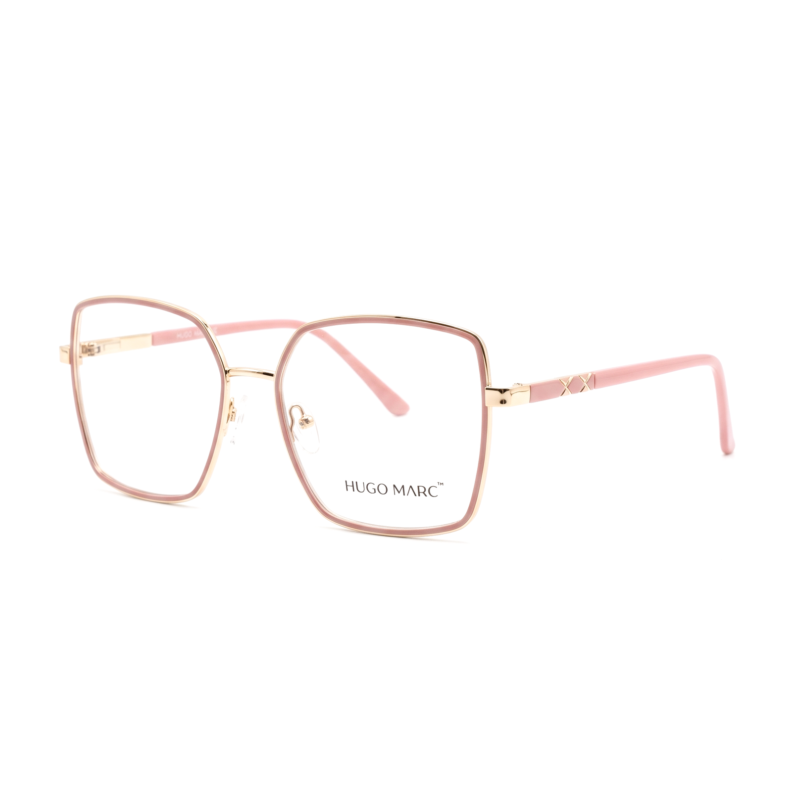Hugo Marc HM-2129 rounded rectangle metal eyeglasses for women