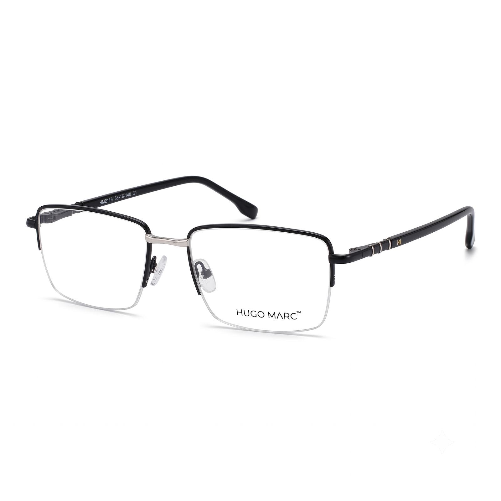 Hugo Marc HM-2116 Men’s Rectangular Metal Eyeglass Frame