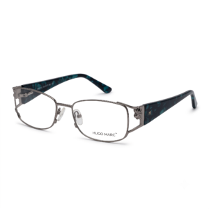 Hugo Marc HM-2142 Women’s Rectangular Metal Eyeglasses – Premium Patterned Temple Frame