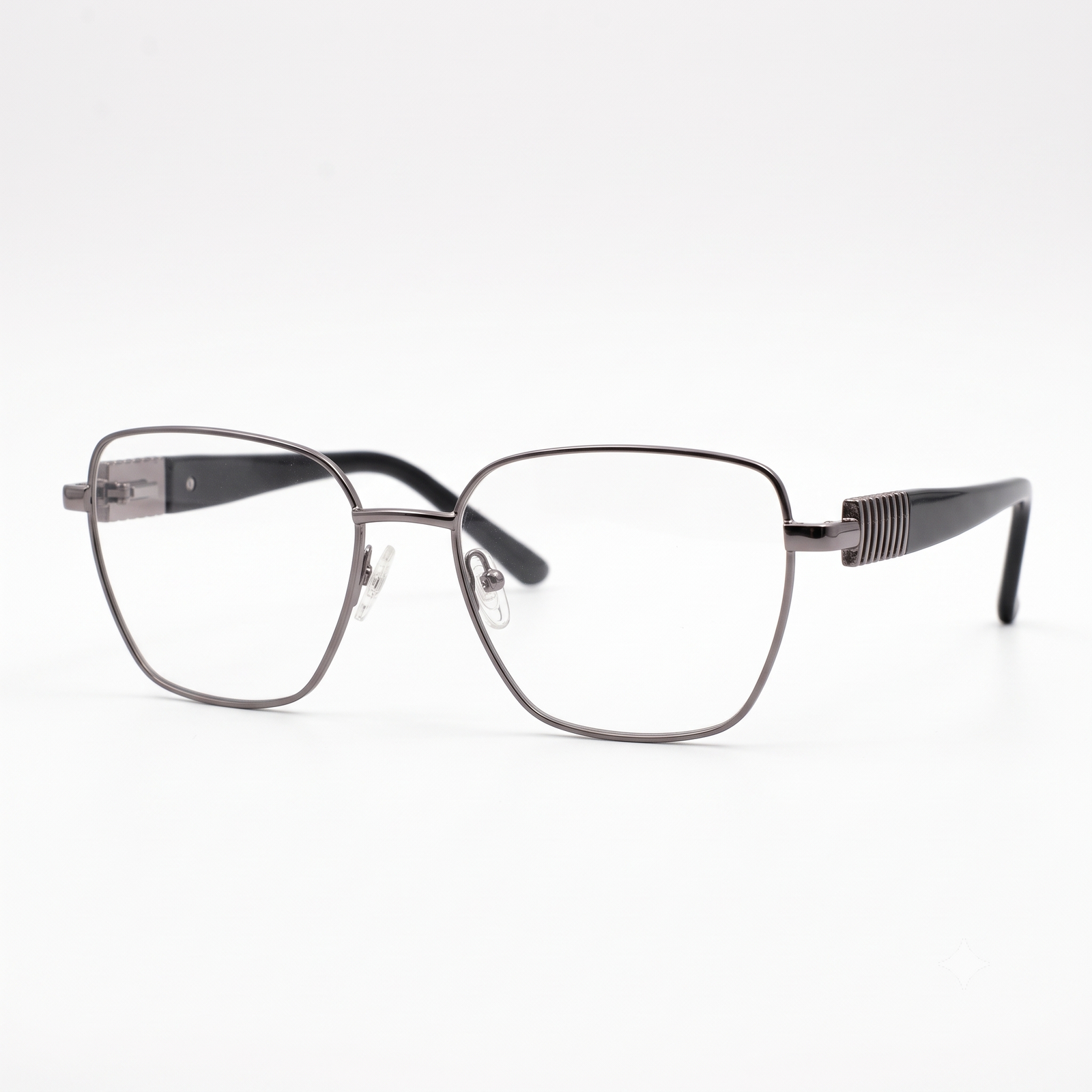 Hugo Marc HM-2144 Women’s Square Metal Eyeglasses – Ribbed Temple Detail - Image 4