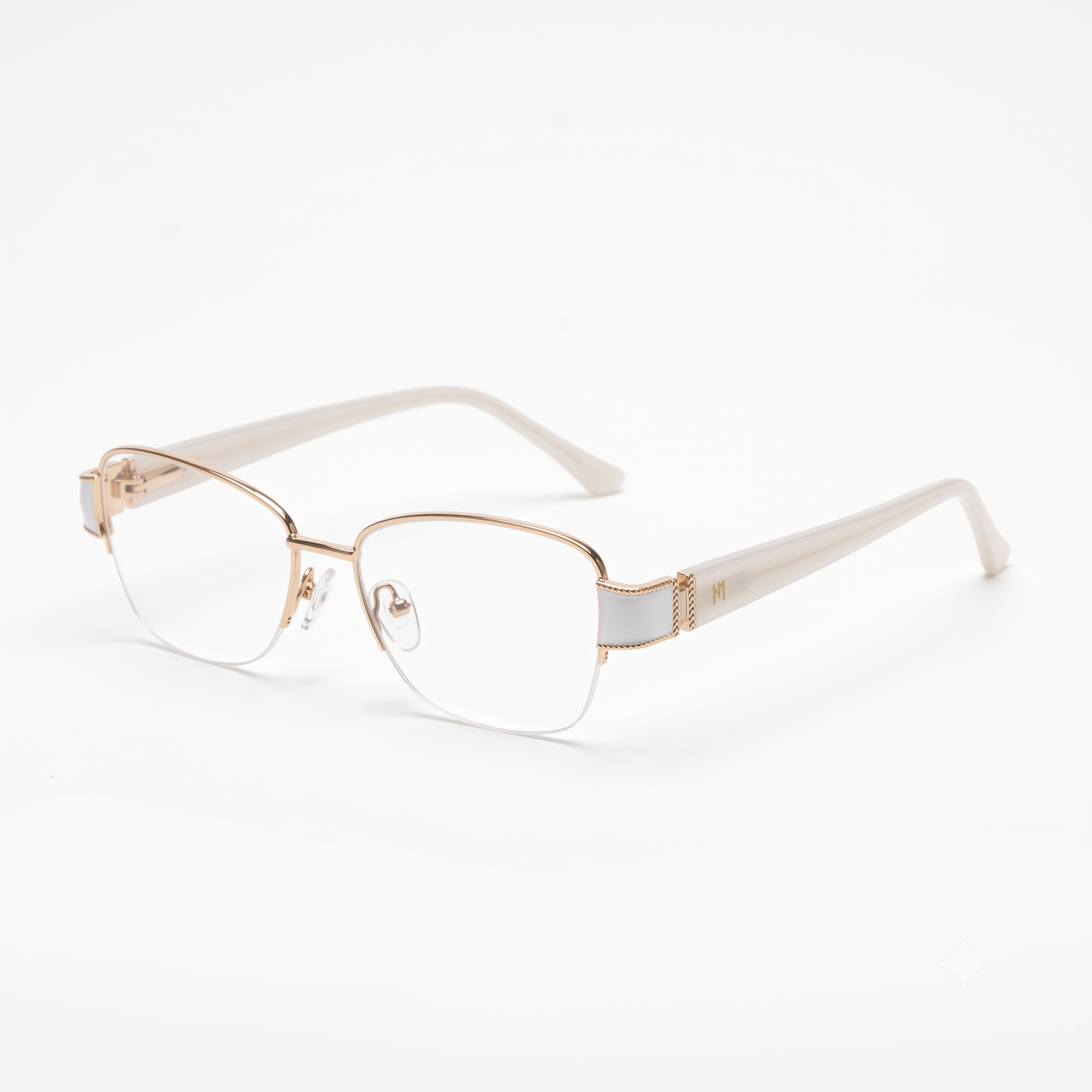 Hugo Marc HM-2145 Women’s Semi-Rimless Rectangular Eyeglasses – Elegant Metal Frame - Image 3