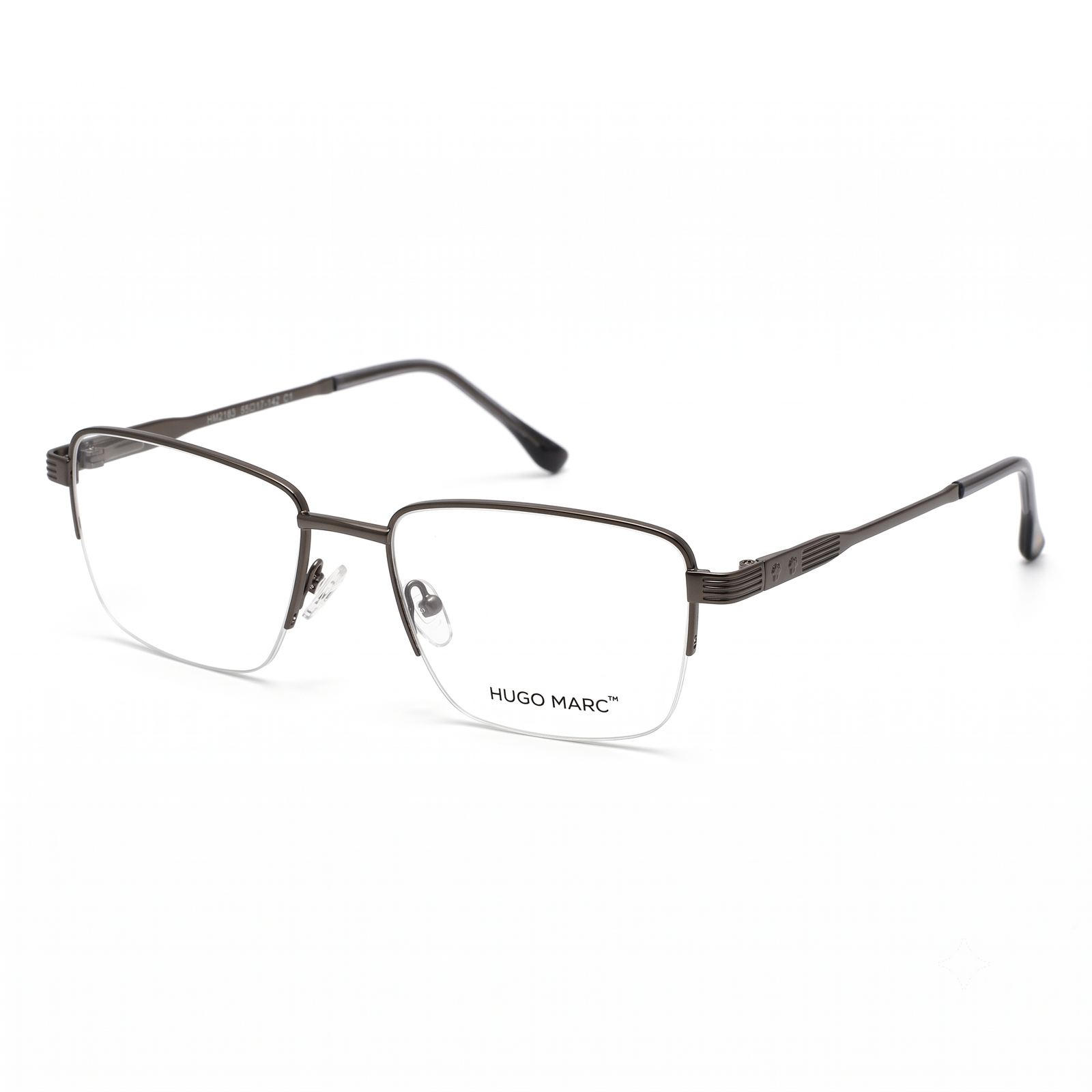 Hugo Marc HM-2163 Men’s Rectangular Semi-Rimless Eyeglass Frame
