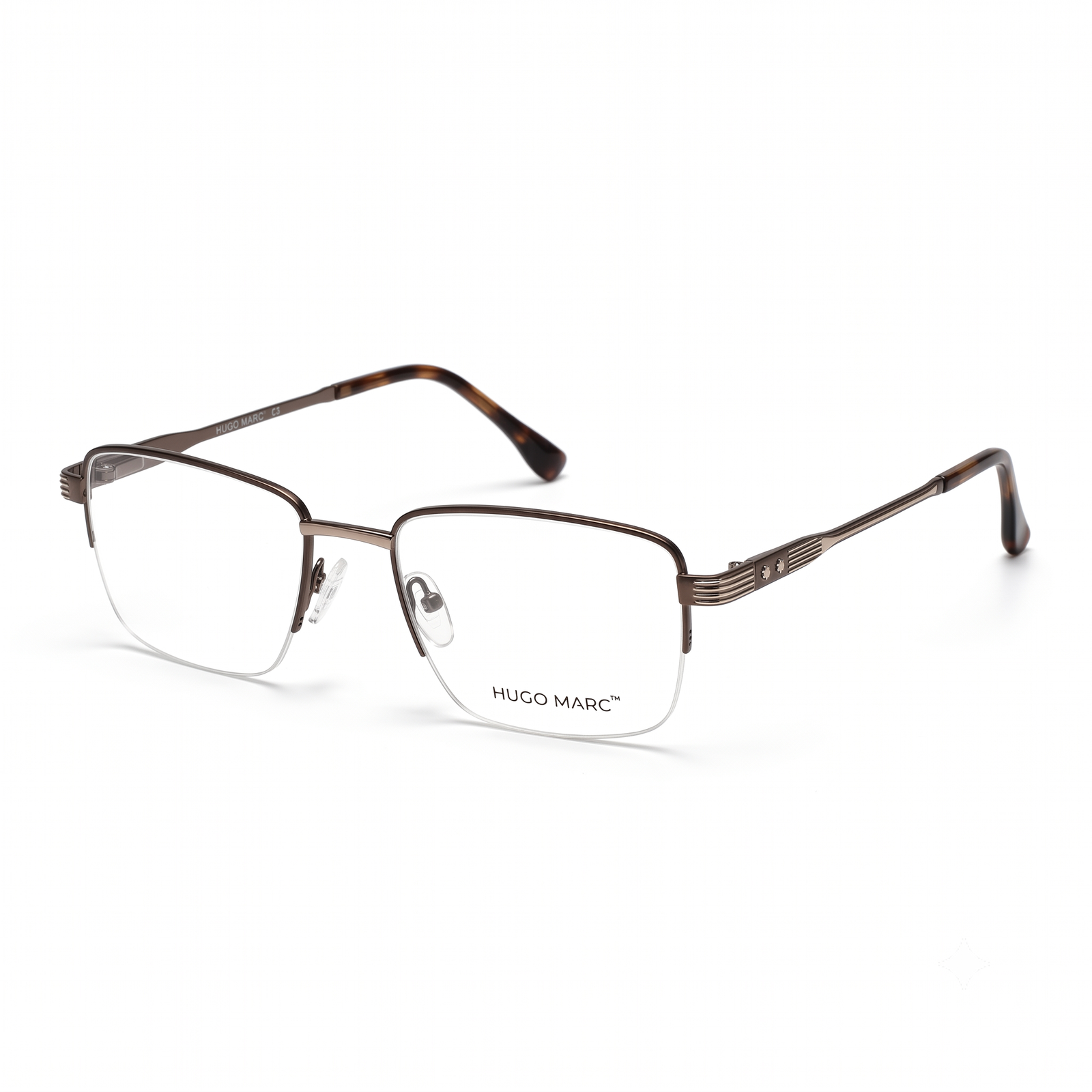 Hugo Marc HM-2163 Men’s Rectangular Semi-Rimless Eyeglass Frame