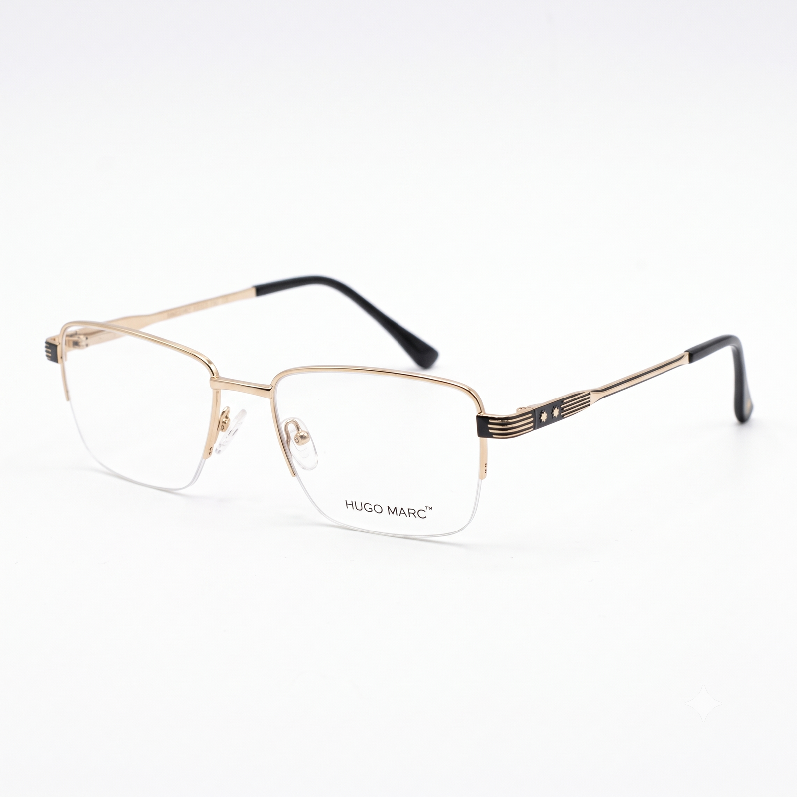 Hugo Marc HM-2163 Men’s Rectangular Semi-Rimless Eyeglass Frame