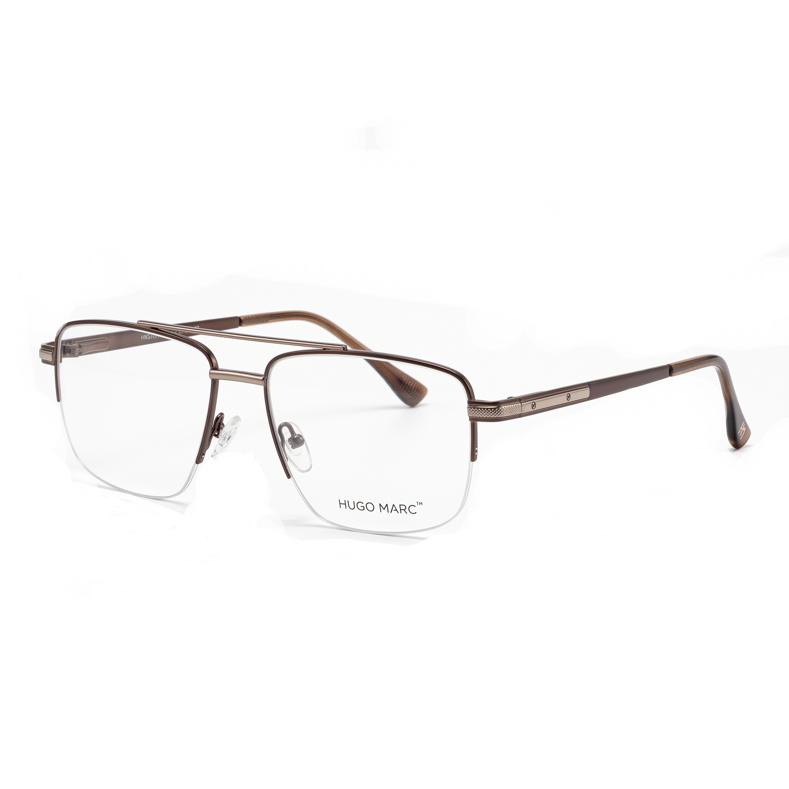 Hugo Marc HM-2164 Men’s Rectangular Semi-Rimless Eyeglass Frame - Image 2