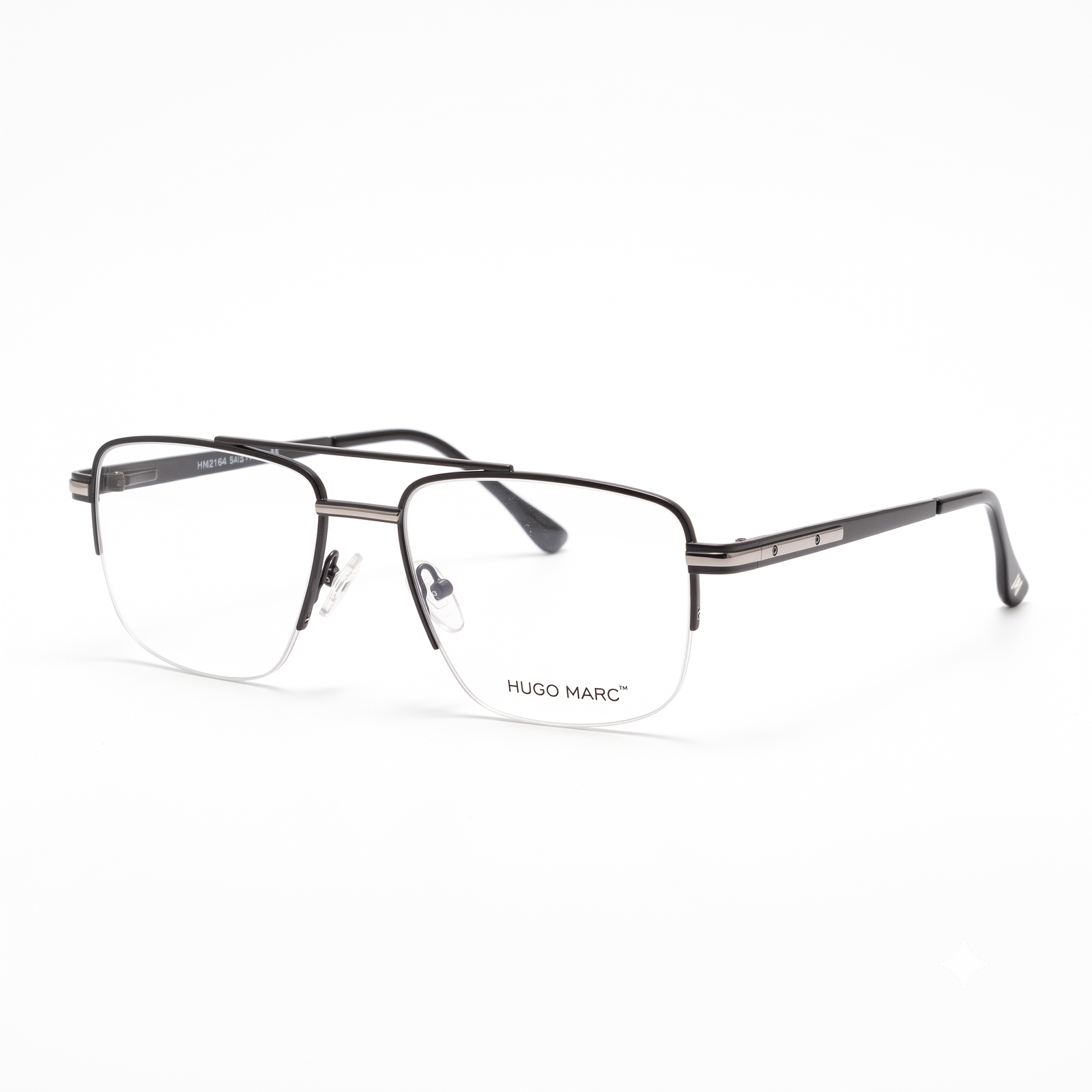 Hugo Marc HM-2164 Men’s Rectangular Semi-Rimless Eyeglass Frame
