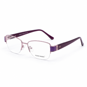 Hugo Marc HM-2145 Women’s Semi-Rimless Rectangular Eyeglasses – Elegant Metal Frame
